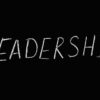 leadership lettering text on black background